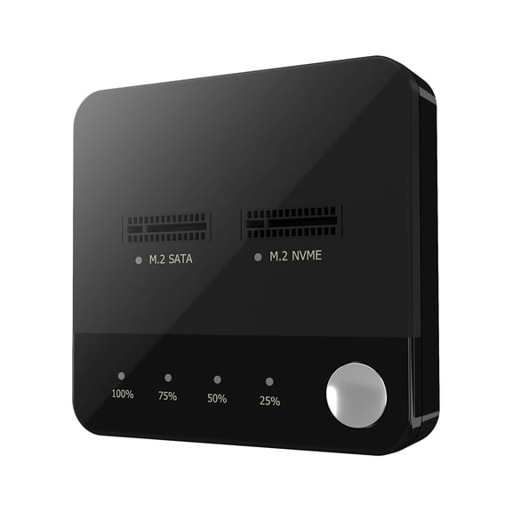 M.2 Duplicator Clone Docking Station,2 Bay M.2 SATA and M.2 NVME Clone Docking Station,SSD Duplicator Support One- Key System Disk Copy Function