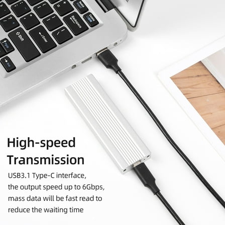 M.2 M.2 NVMe/ Dual Protocol Mobile Hard Disk Case USB3.1 Type-C External SSD Enclosure Aluminum Alloy Shell Black Not Inclube Hard Disk