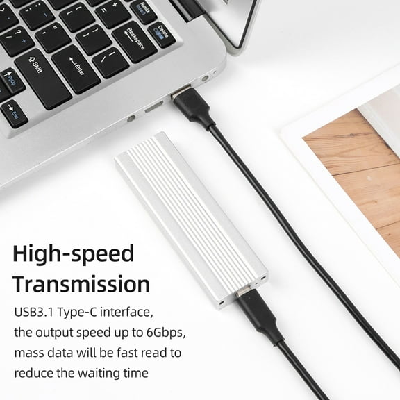 M.2 M.2 NVMe/ Dual Protocol Mobile Hard Disk Case USB3.1 Type-C External SSD Enclosure Aluminum Alloy Shell Black Not Inclube Hard Disk