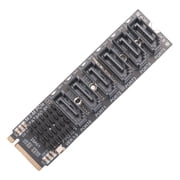 M.2 M Key PCI E NVMe to SATA 3.0 Expansion Riser Card, 6 Port 6Gbps SATA Controller with ASM1166 Chip