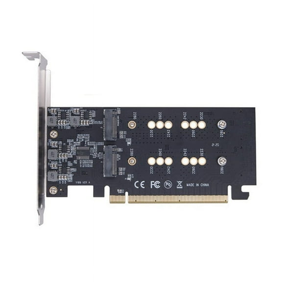 M.2 M Key SSD to PCIe X16 4 Bay Split Array Card 4x32Gbps for M.2 NVME PCI-E 2230 2242 2260 2280 SSD Adapter Card