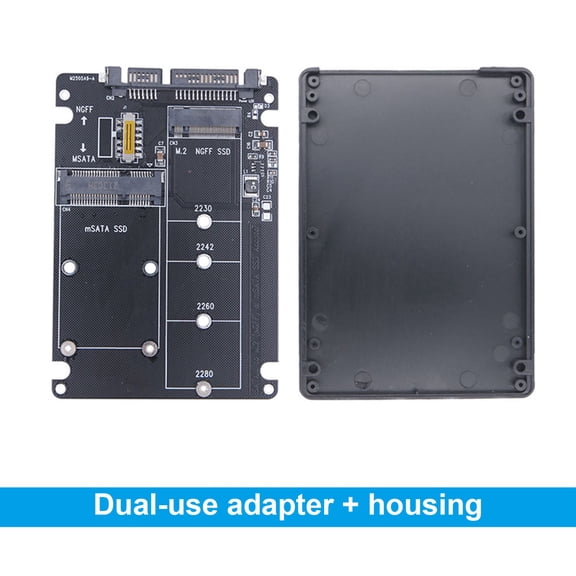 M.2 NGFF MSATA SSD to SATA 3.0 Adapter Card 2 in 1 Converter Card M.2 SSD Adapter Card External Hard Drive Enclosure