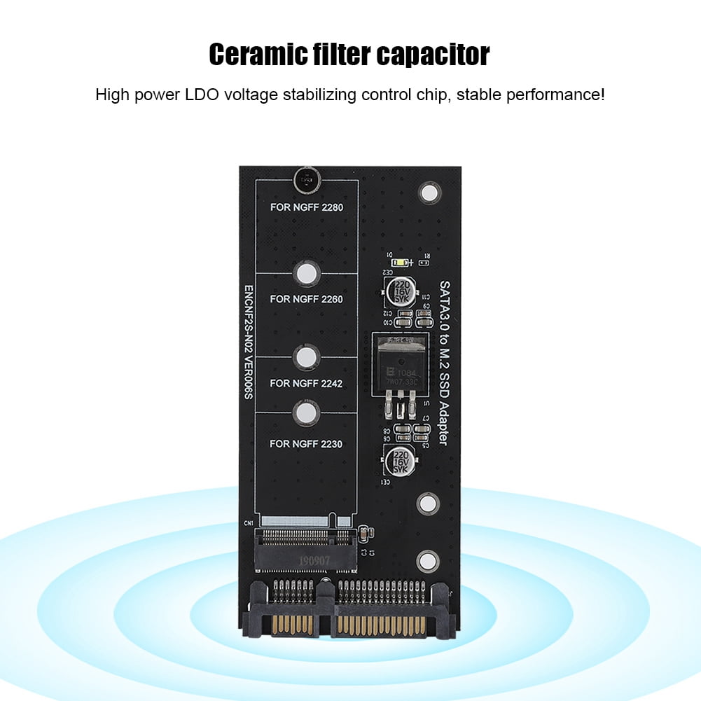 M.2 NGFF SSD to SATA 22PIN Hard Drive Disk Stable Performance Adapter ...