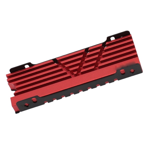 M.2 NVME 2280 SSD Heatsink Cooler for PS5, PS5 Slim, PC - Aluminum Alloy, CNC Anodized - Red