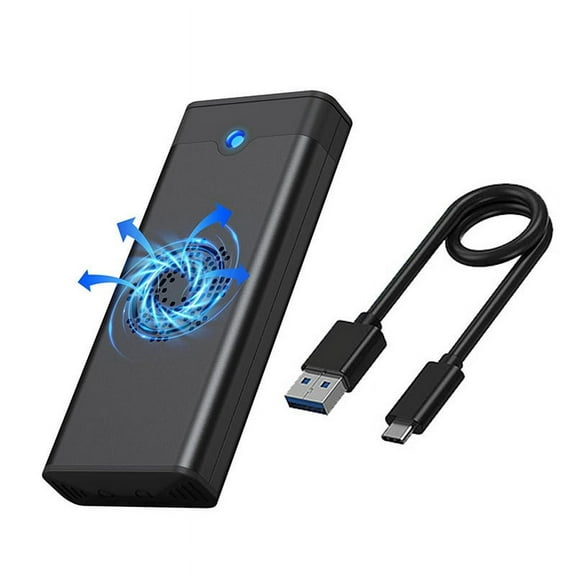 M.2 NVME NGFF Dual Protocol External SSD Enclosure Adapter with Cooling Fan 10Gbps Type-C 3.1 Box for 2230-A