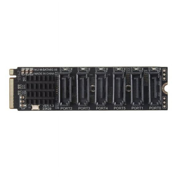 M.2 NVME PCI-E PCIE X4 X8 X16 to 6 Port 3.0 Adapter Card Riser ASM1166 Chassis Server PC Computer Expansion Card,1 x Computer Expansion Card,Black