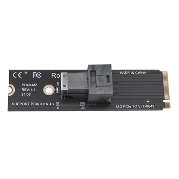 M.2 NVME to U.2 Converter Card Mkey PCIeX4 M.2 PCIe to SFF8643 Hard Disk Adapter Card M.2 NVME Support 2260/80 SSD,1pc Hard Disk Adapter Card,Black