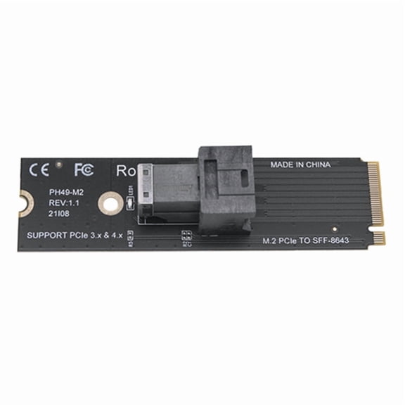 M.2 NVME to U.2 Converter Card Mkey PCIeX4 M.2 PCIe to SFF8643 Hard Disk Adapter Card M.2 NVME Support 2260/80 SSD