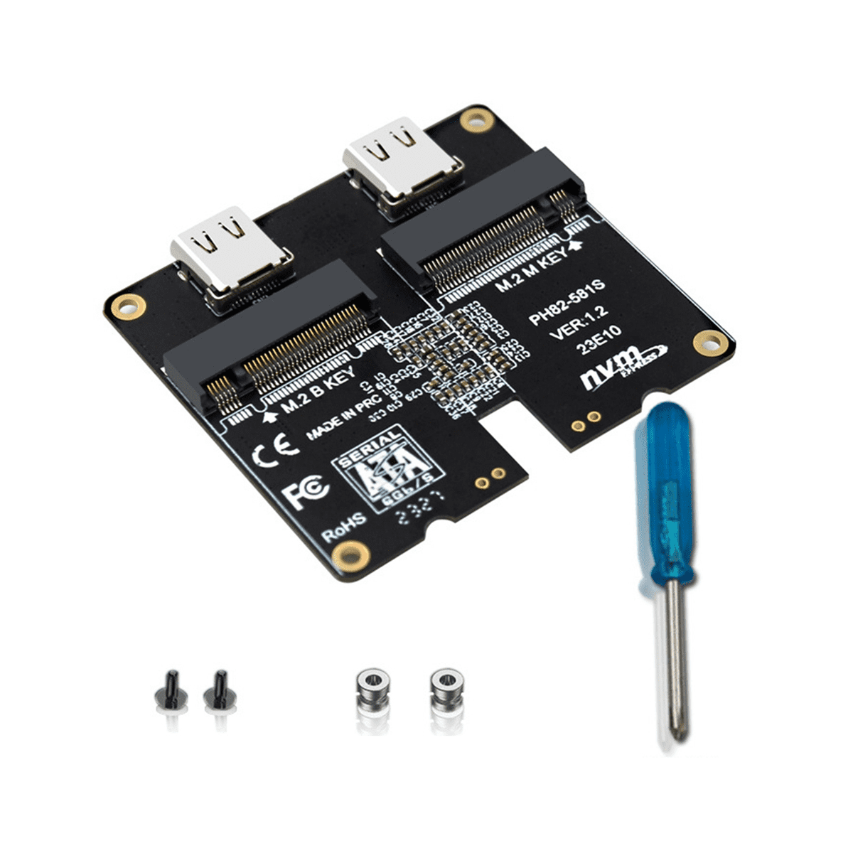 M.2 NVMe SATA SSD Enclosure Adapter Card 4TB JMS581 TypeC USB3.1 Gen2 10Gbps HDD Enclosure