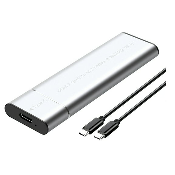 M.2 NVMe SSD Enclosure Adapter Tool-Free USB 3.2 Gen2 20Gbps External NVMe to USB M-Key / B+M Key Silver