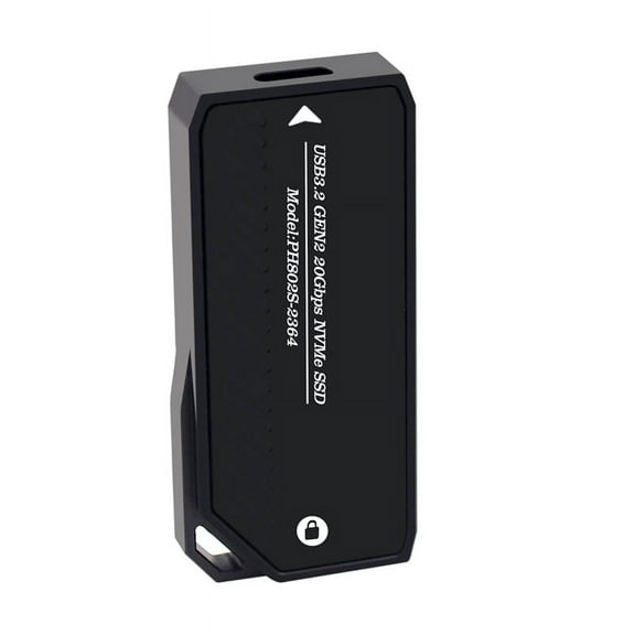 M.2 NVMe SSD Enclosure 20Gbps USB 3.0 Type C PCIe External Case USB3 M2 Storage Box Cover Solid State Hard Drive Disk,B,Black