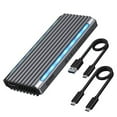thumbnail image 1 of M.2 NVMe SSD Enclosure Adapter Tool-Free, USB C 3.1 Gen 2 10Gbps or Thunderbolt 3, 6Gbps SATA PCIe M-Key(B+M Key), RGB Aluminum Case Support UASP Trim for SSD Size 2242/2260/2280, 1 of 3