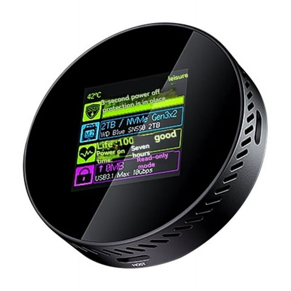 M.2 NVMe SSD Enclosure Magnetic Design 10Gbps Data Transfer 3s Power Protection 2TB Expanses PD Charging 100W