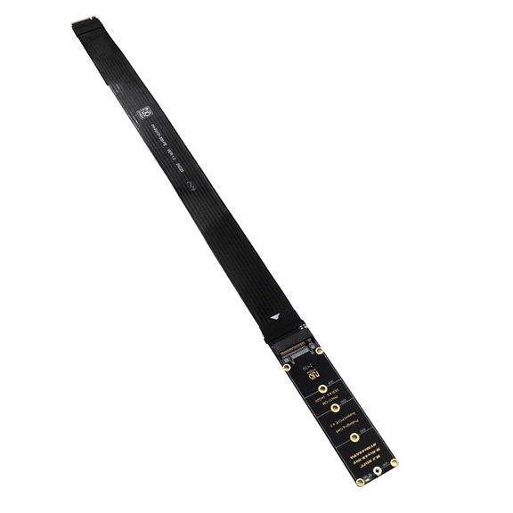 M.2 NVMe SSD Extension Cable PCIe 4.0 X4 M-Key High-Speed Data Transfer Flexible Extender for M.2 NGFF SSD A,1 * Extension Cable,Black