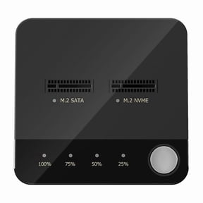 M.2 SATA/NVMe Dual-Bay Hard Drive Docking Station Clone Duplicator Offline Clone M.2 Cloner Data with LED Indicator