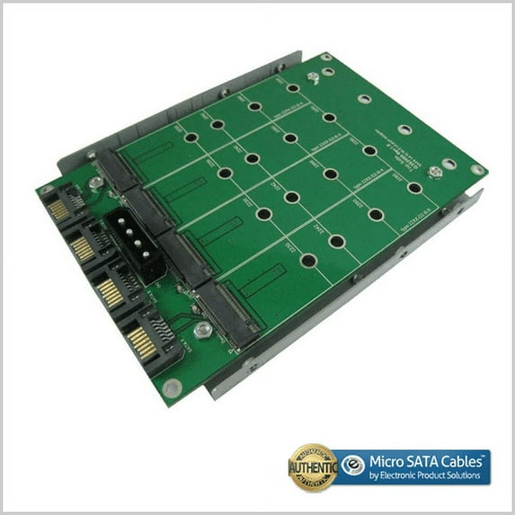 M.2 SATA SSD x 4 to SATA III x 4 Port Adapter with 3.5 Inch Metal Frame