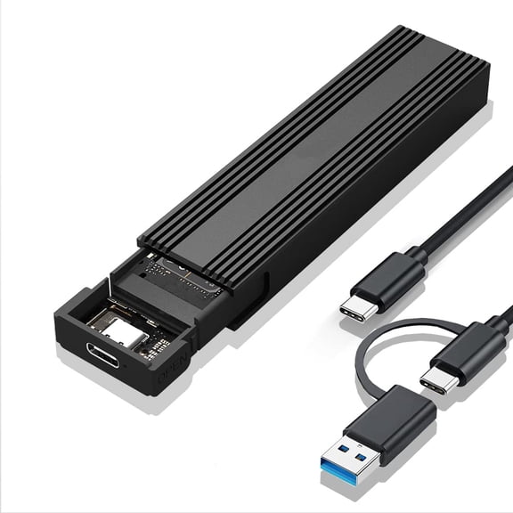 M.2 SSD Enclosure Portable USB 3.2 Type-C 10Gbps Hard Drive Case, Supports NVMe Protocols for 2242/2260/2280 SSDs