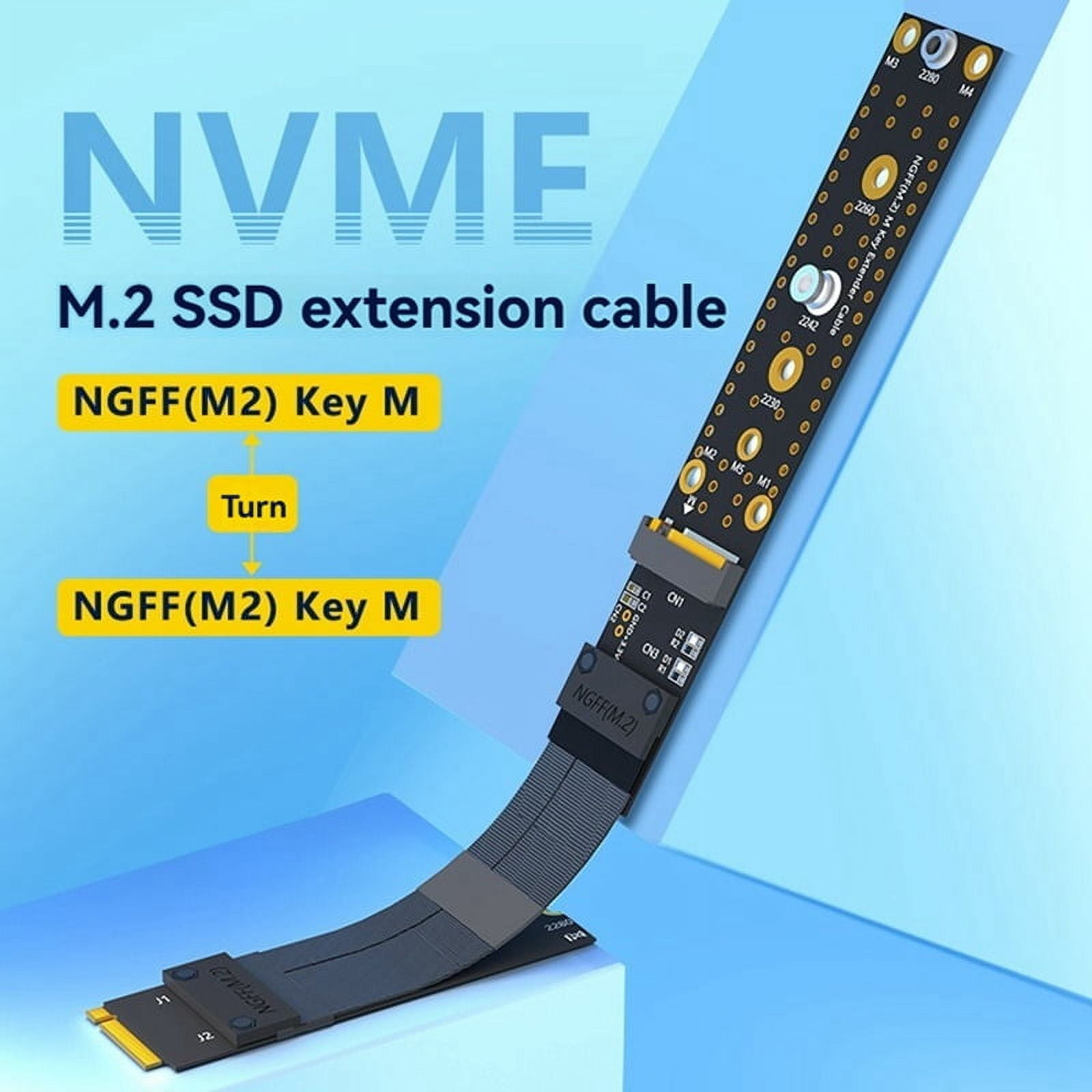 M.2 SSD Extension Cable M.2(NGFF) Key M NVMe Extender Support 2230
