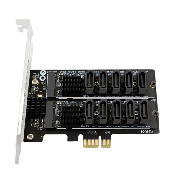 M.2 To PCIe 10 Port Expansion Card Fast Speed 6Gbps Transfer Durability For PC Storage Upgrades