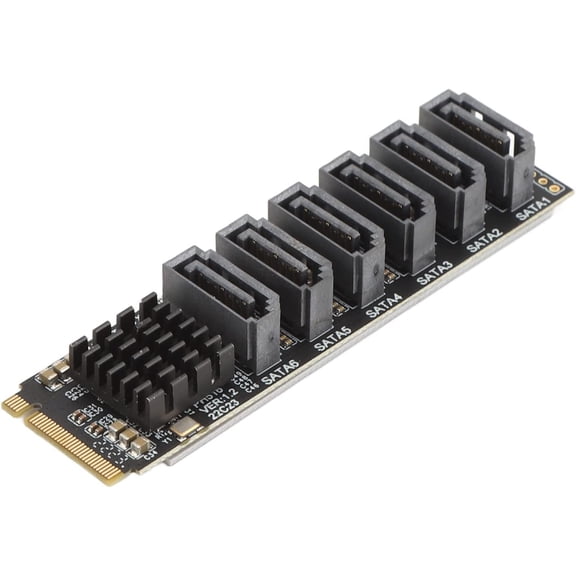 M.2 to SATA3.0 Adapter Card, M.2 M-Key PCIE3.0 to SATA Adapter, ASM1166 6Gbps 6 Port Expansion Card with Smart Indicator