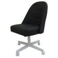 thumbnail image 1 of M-235 Swivel Metal Dining Caster Chair - Black Vinyl - White, 1 of 2