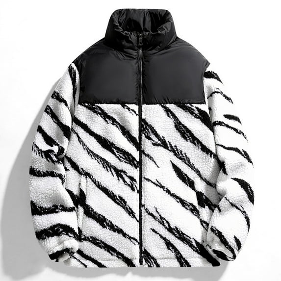 M-4X Big & Tall Fleece Jackets for Men with Pockets Plus Size Sherpa Coats Long Sleeve Zipper Up Mock Neck Color Block Thermal Warm Winter Jacket