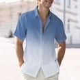 thumbnail image 1 of M-4X Big & Tall Mens Plus Size Shirts with Pocket Short Sleeve Tshirts Shirt Button-Down Collared Gradient Printed Breathable Hawaiian Beach Tees Tops, 1 of 6