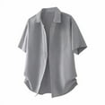 thumbnail image 1 of M-4X Big & Tall Shirts for Men with Pocket Plus Size Short Sleeve T-Shirts Button-Down Collared Lightweight Stripe Printed Summer Tshirts, 1 of 5