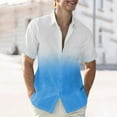 thumbnail image 1 of M-4X Big & Tall Shirts for Men with Pocket Plus Size Short Sleeve Tshirts Shirt Trendy Gradient Printed Button-Down Collared Hawaiian Beach Tees Tops, 1 of 6