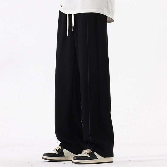 M-4X Big & Tall Sweatpants for Men with Pockets Plus Size Straight Leg Pants Mens Drawstring Elastic Waist Solid Casual Workout Trousers