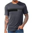 thumbnail image 1 of M-4X Big & Tall T Shirts for Men with Pocket Plus Size Short Sleeve Tees Tops Crewneck Color-Block Pullover Business Casual Workout Tshirts, 1 of 4