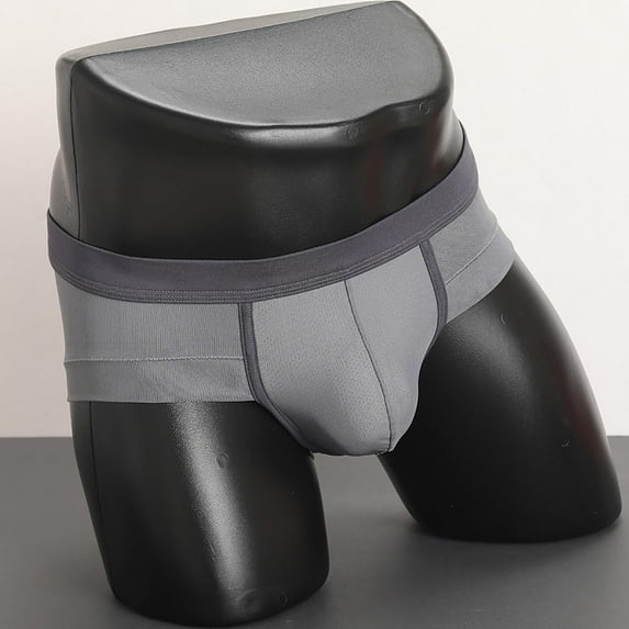 M-4X Big & Tall Underwear for Men Briefs Plus Size Mens Lightweight Silk Stretchy Solid Color Low Waisted Breathable Loungewear Workout Underpants