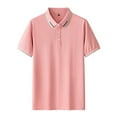 thumbnail image 1 of M-4X Golf Shirts for Men Plus Size Short Sleeve Button Collared T-Shirts Casual Pullover Solid Color Slim-Fit Athletic Workout Tees Tops, 1 of 3
