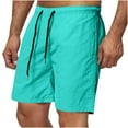 thumbnail image 1 of M-4X Mens Beach Shorts Big & Tall Plus Size Lightweight Quick-Dry Drawstring Elastic Waist Wide Leg Solid Loungewear Short with Pocket Clearance, 1 of 3