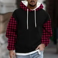 thumbnail image 1 of M-4X Mens Big & Tall Hoodies & Sweatshirts with Pocket Plus Size Fleece Lined Hoodie Pullover Long Sleeve Plaid Printed Thermal Warm Sweatshirt, 1 of 5
