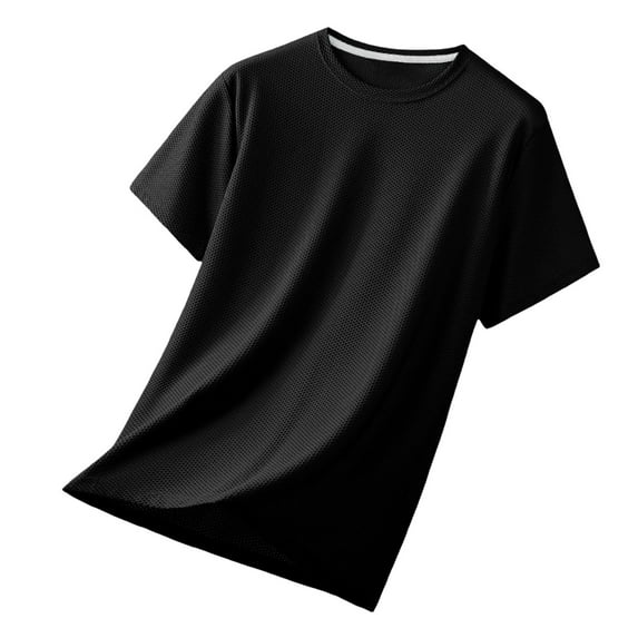 M-4X Mens Big & Tall T-Shirts Plus Size Short Sleeve Crewneck Tshirts Shirts Solid Stretchy Pullover Slim-Fit Athletic Workout Tees Tops