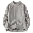 thumbnail image 1 of M-4X Mens Plus Size Sweaters Long Sleeve Crewneck Big & Tall Sweatshirts Casual Solid Color Stretchy Pullover Chunky Knitted Warm Sweater Tops, 1 of 7