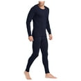 thumbnail image 1 of M-4X Plus Size Cotton Long Johns for Men Thermal Underwear Sets Mens Casual Solid Color Stretchy Slim Shirts and Pants 2 Piece Thermals Outfits Set, 1 of 6
