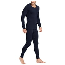 M-4X Plus Size Cotton Long Johns for Men Thermal Underwear Sets Mens Casual Solid Color Stretchy Slim Shirts and Pants 2 Piece Thermals Outfits Set