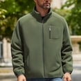thumbnail image 1 of M-4X Plus Size Fleece Jackets for Men with Pockets Sherpa Lined Zip Up Coats Big & Tall Casual Solid Color Long Sleeve Mock Neck Thermal Warm Jacket, 1 of 8