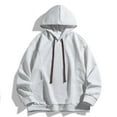 thumbnail image 1 of M-4X Plus Size Hoodies for Men Pullover Long Sleeve Big & Tall Sweatshirts Mens Casual Solid Color Comfort Loungewear Athletic Workout Hooded Tops, 1 of 3