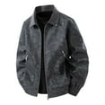 thumbnail image 1 of M-4X Plus Size Leather Jackets for Men Big & Tall Long Sleeve Coats with Zipper Pockets Trendy Solid Color Zip Up Collared Vintage Motorcycle Jacket, 1 of 8