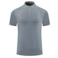 thumbnail image 1 of M-4X Plus Size Mens Big & Tall T Shirts with Zipper Mock Neck Short Sleeve Tees Tops Casual Solid Color Stretchy Slim Pullover Athletic Tshirts Shirt, 1 of 3