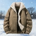 thumbnail image 1 of M-4X Plus Size Quilted Jackets for Men Big & Tall Fleece Sherpa Splice Coats Long Sleeve Zip Up Mock Neck Thermal Warm Puffer Jacket with Pockets, 1 of 4