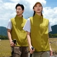 thumbnail image 1 of M-4X Plus Size Rain Vests for Men Women with Pockets Lightweight Sleeveless Jackets Unisex Full Zip Stand Collar Solid Hiking Outerwear Vest, 1 of 8