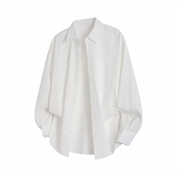 M-4X Plus Size Shirts for Men with Pocket Long Sleeve Tshirts Shirt Big & Tall Slim-Fit Button-Down Collared Casual Solid Office Work Shackets Tops