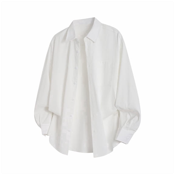 M-4X Plus Size Shirts for Men with Pocket Long Sleeve Tshirts Shirt Big & Tall Slim-Fit Button-Down Collared Casual Solid Office Work Shackets Tops