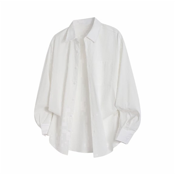 M-4X Plus Size Shirts for Men with Pocket Long Sleeve Tshirts Shirt Big & Tall Slim-Fit Button-Down Collared Casual Solid Office Work Shackets Tops