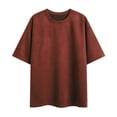 thumbnail image 1 of M-4X Plus Size Sueded T Shirts for Men Big & Tall Short Sleeve Crewneck Tees Tops Mens Pullover Solid Color Drop Shoulder Streetwear Tshirts Shirt, 1 of 3