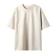 thumbnail image 1 of M-4X Plus Size Sueded T Shirts for Men Big & Tall Short Sleeve Crewneck Tees Tops Mens Pullover Solid Color Drop Shoulder Streetwear Tshirts Shirt, 1 of 3